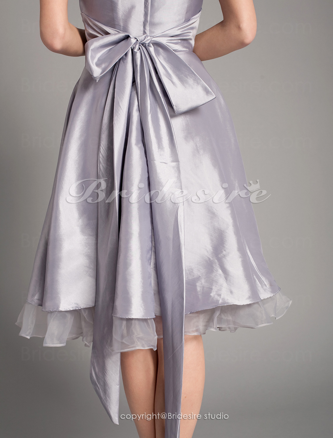 A-line Knee-length Organza Over Taffeta Organza Strapless Sweetheart Bridesmaid Dress  - Thumbnail 6