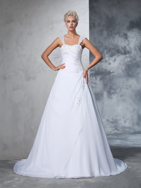 Mode de bal Col en cœur Sans manches Mousseline polyester