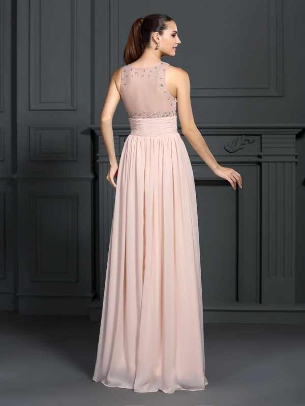 A-line Scoop Sleeveless Chiffon Dress - Thumbnail 2