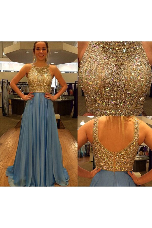 A-Lijn Scoop Mouwloos Chiffon Feestjurk