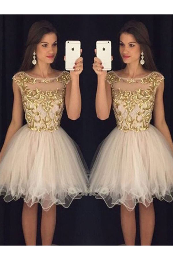 Corte A Escote A la Base Sin Mangas Tul Vestido
