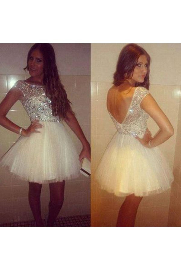 Corte A Escote Corazón Sin Mangas Tul Vestido de cóctel