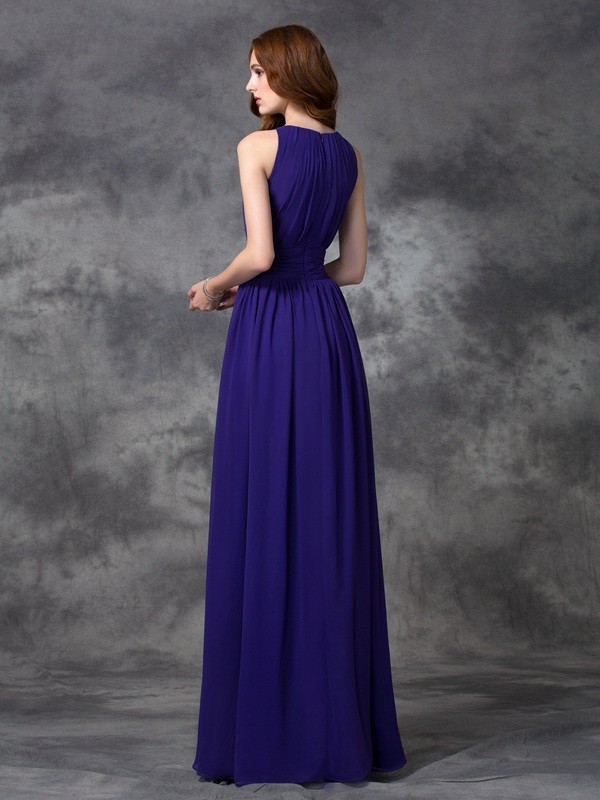 A-line Jewel Sleeveless Chiffon Dress - Thumbnail 2