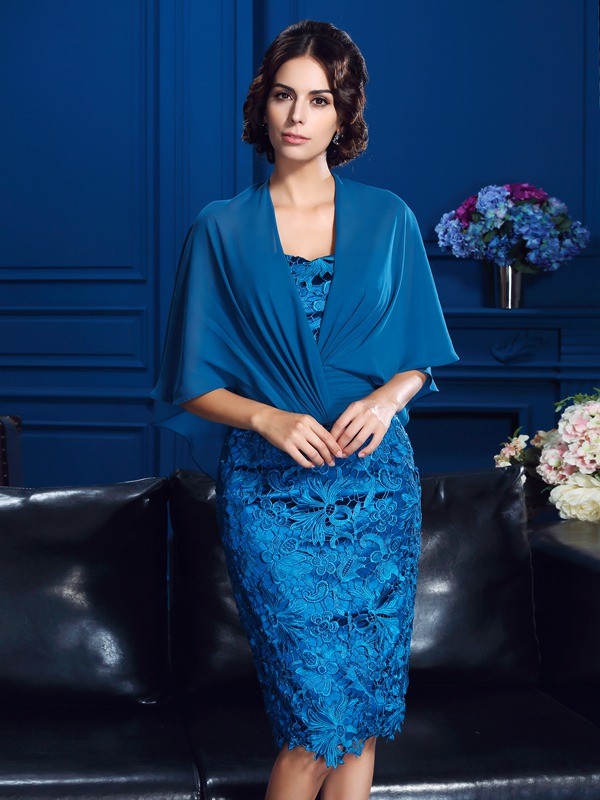 Sheath/Column Sweetheart Half Sleeve Lace Mother of the Bride Dress