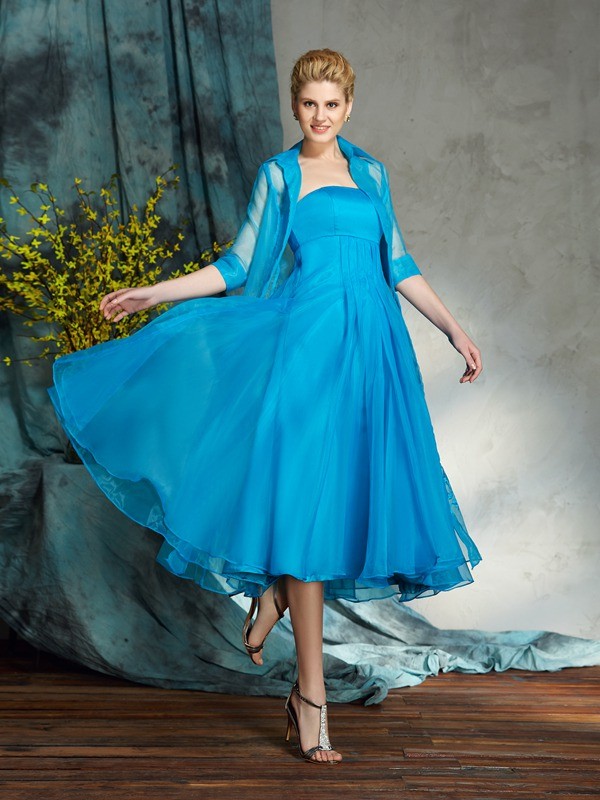 A-line Sans bretelles Sans manches Mousseline polyester robe de mère de mariée