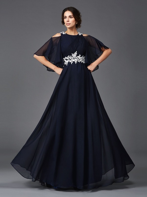 A-line Scoop Sleeveless Chiffon Mother of the Bride Dress