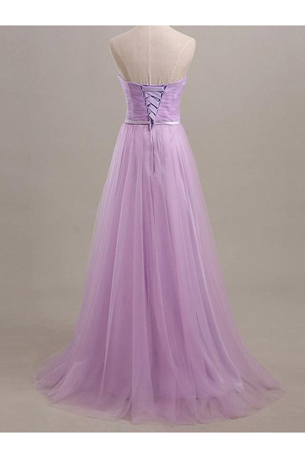 A-line Sweetheart Sleeveless Tulle Dress - Thumbnail 2