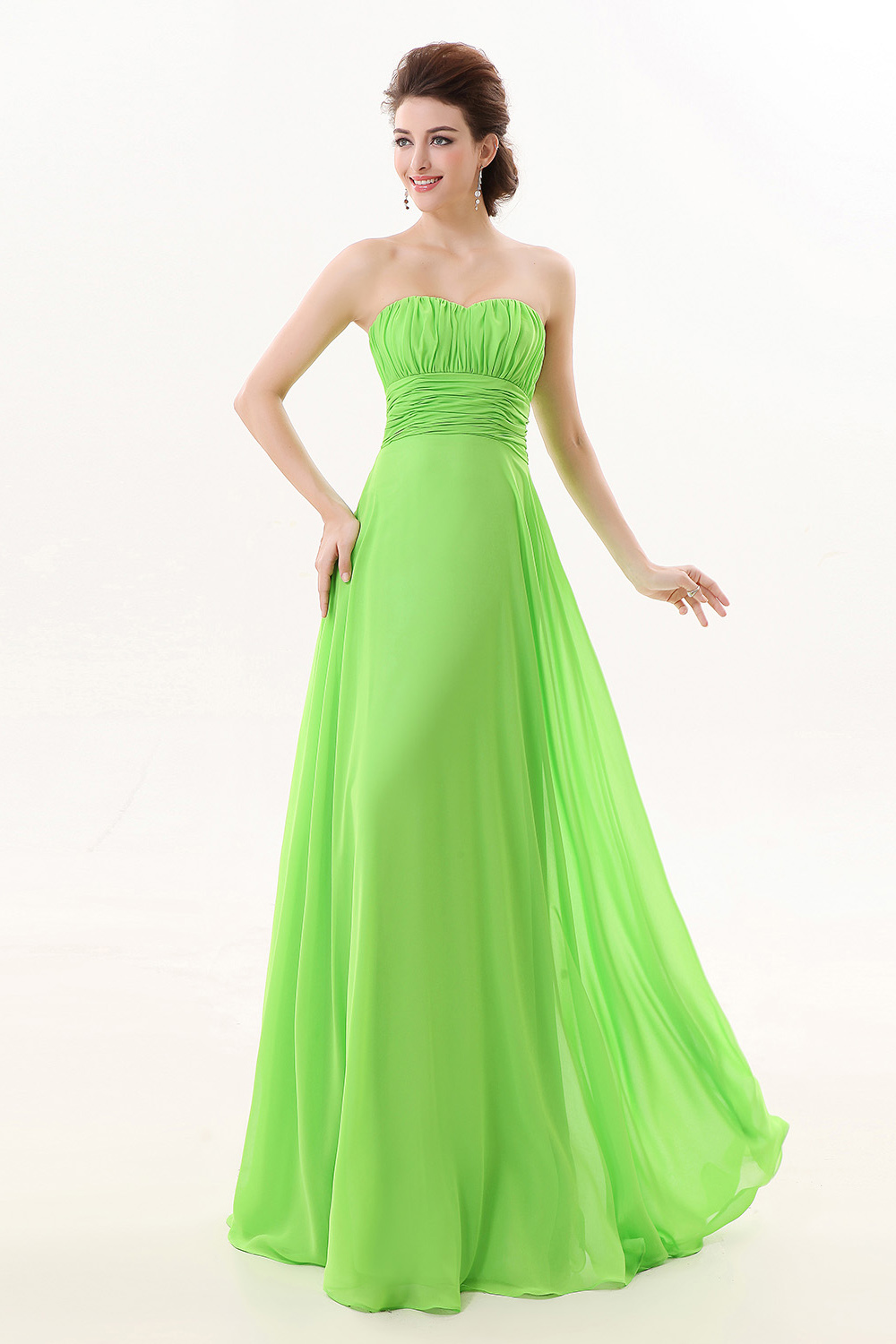A-line Sweetheart Floor-length Chiffon Bridesmaid Dress - Thumbnail 2
