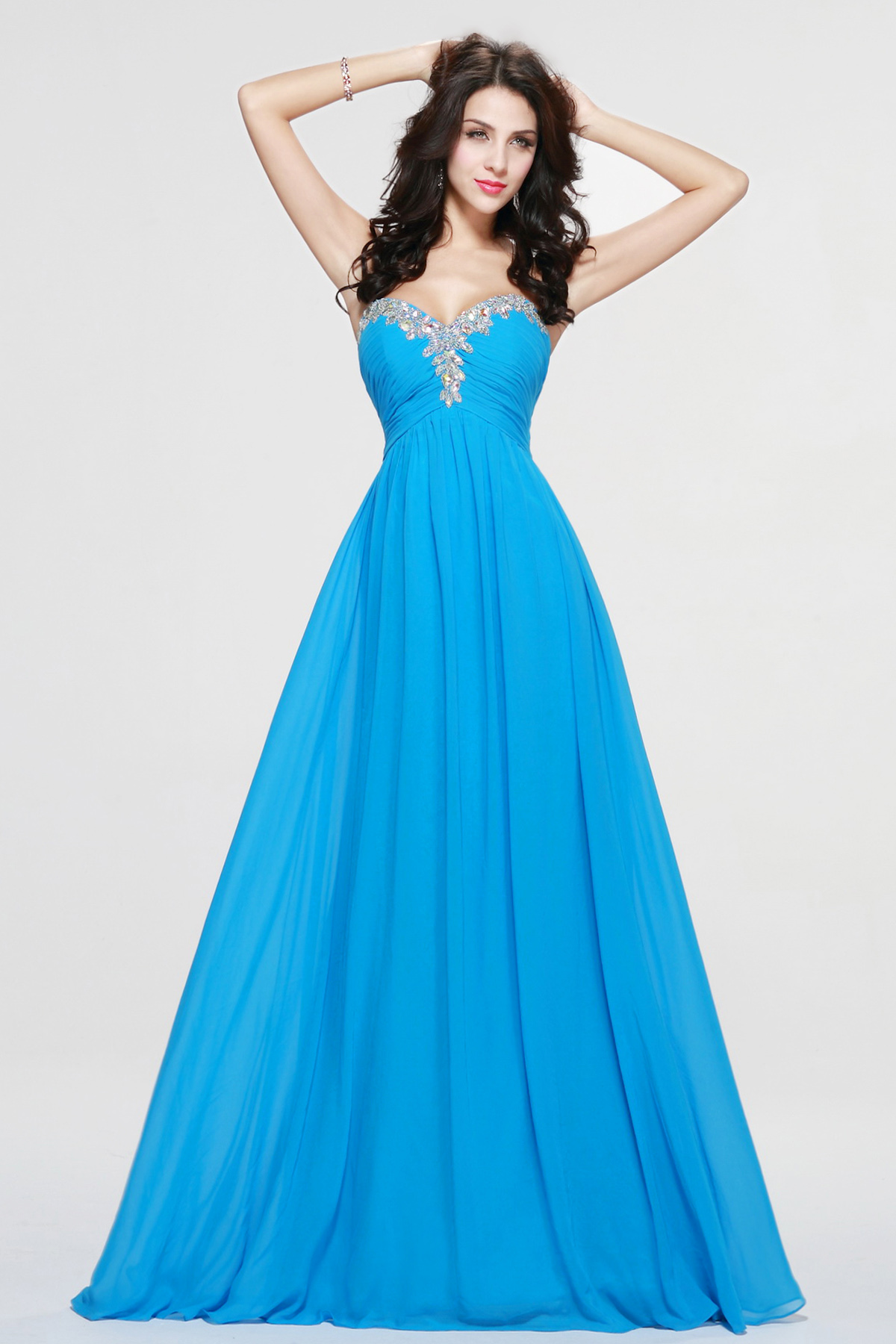 A-line Sweetheart Floor-length Chiffon Bridesmaid Dress - Thumbnail 2