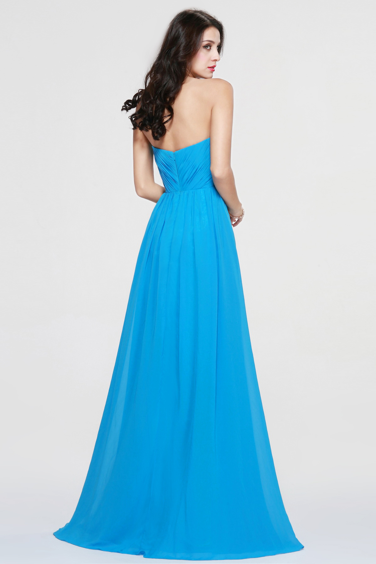 A-line Sweetheart Floor-length Chiffon Bridesmaid Dress - Thumbnail 4