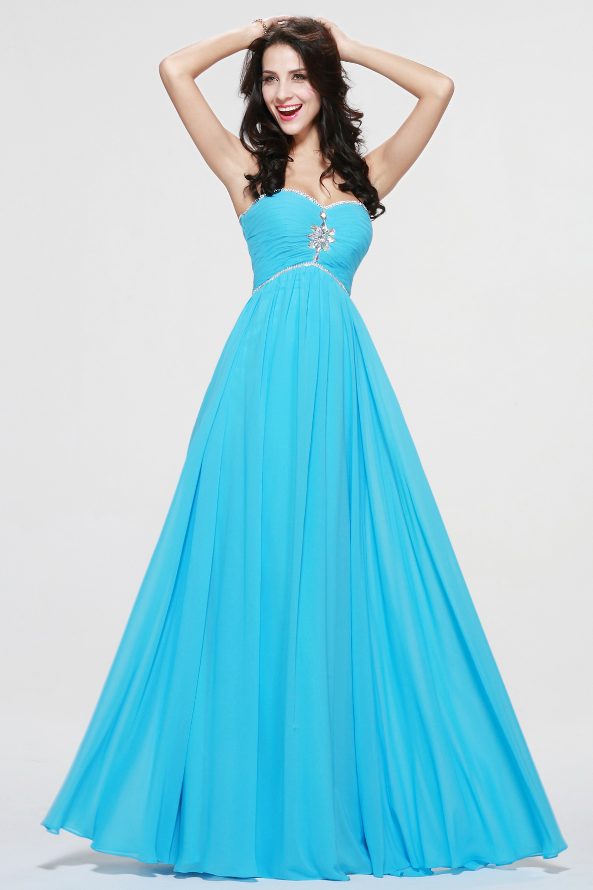 A-line Sweetheart Floor-length Chiffon Bridesmaid Dress - Thumbnail 4