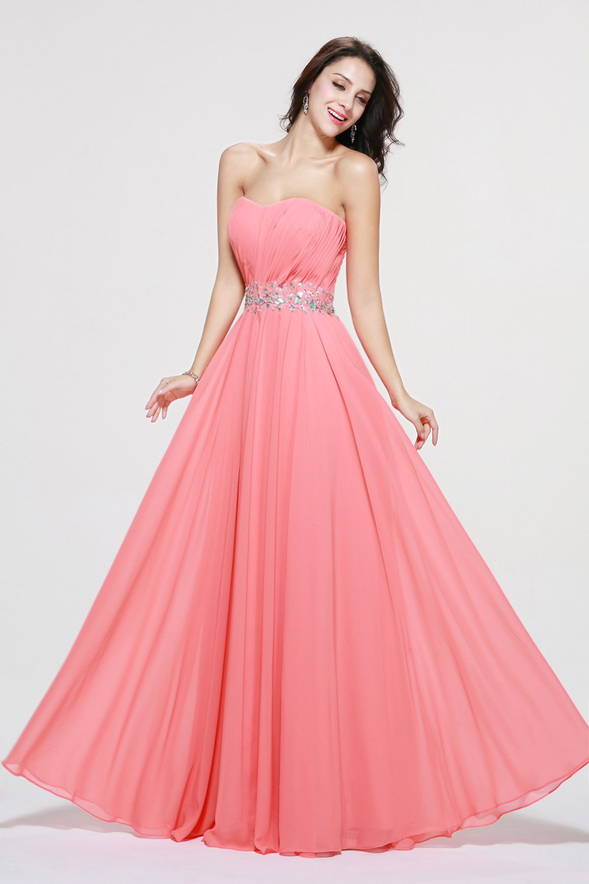 A-line Sweetheart Floor-length Chiffon Bridesmaid Dress - Thumbnail 3