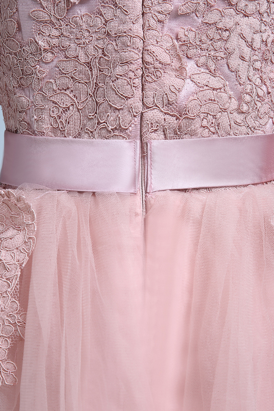 A-line Bateau Floor-length Tulle Evening Dress - Thumbnail 6