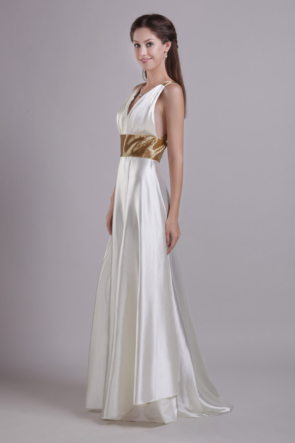 A-line Spaghetti Straps Floor-length Chiffon Evening Dress - Thumbnail 3