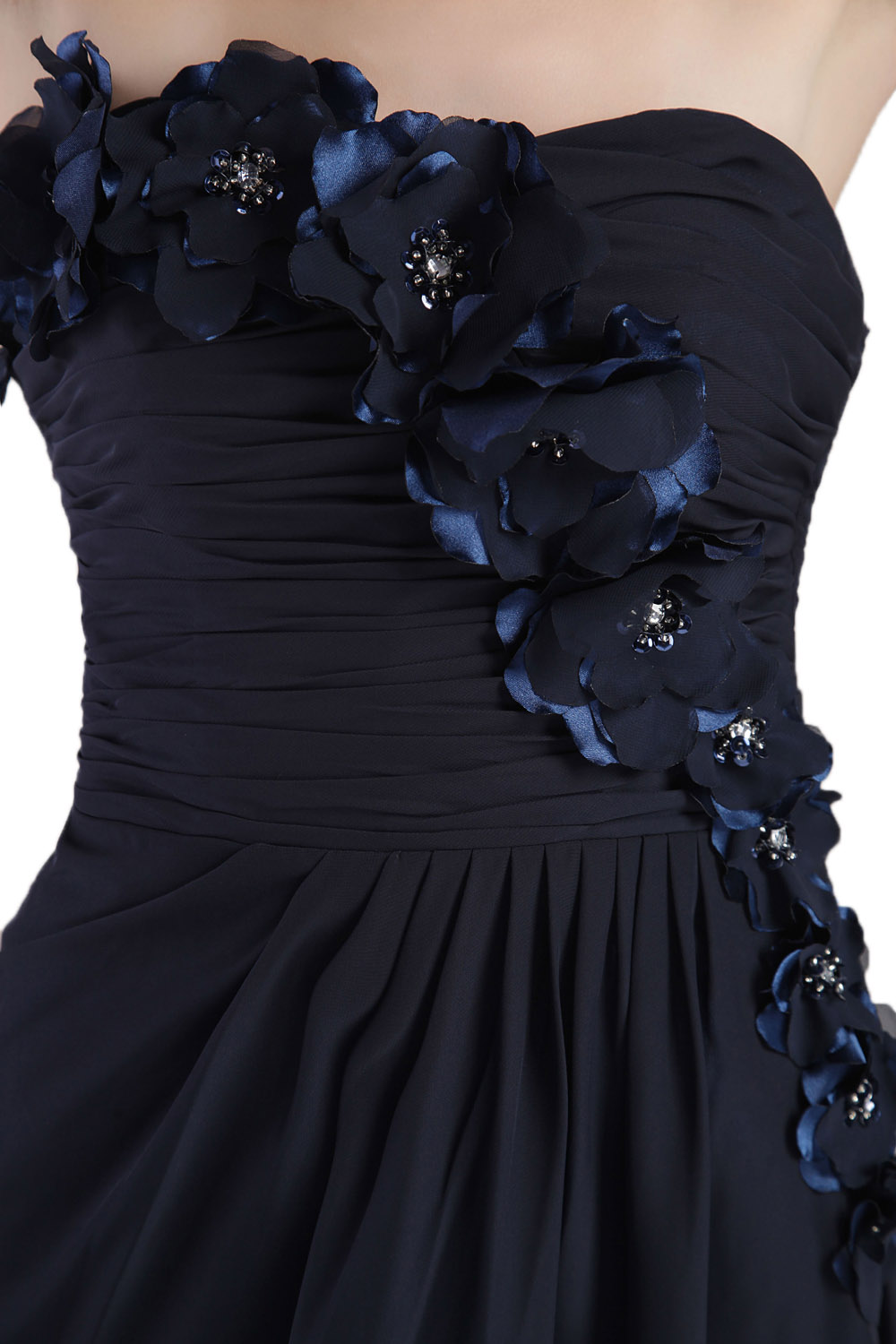 A-line V-neck Tea-length Chiffon Homecoming Dress - Thumbnail 6
