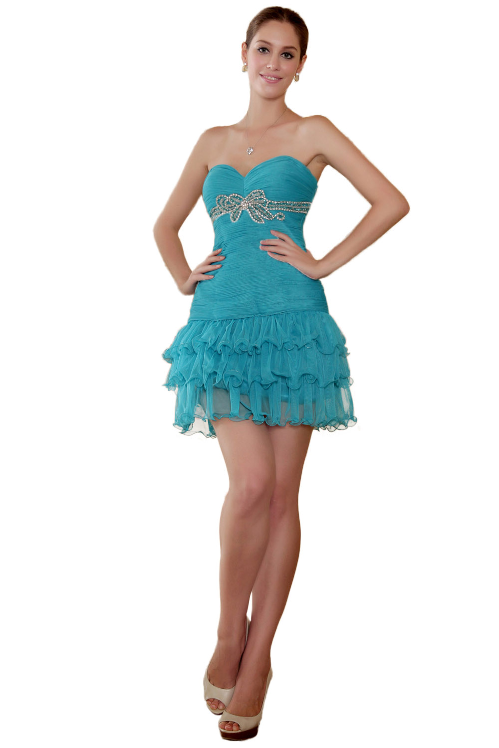 Princess Strapless Short/Mini Tulle Homecoming Dress - Thumbnail 2