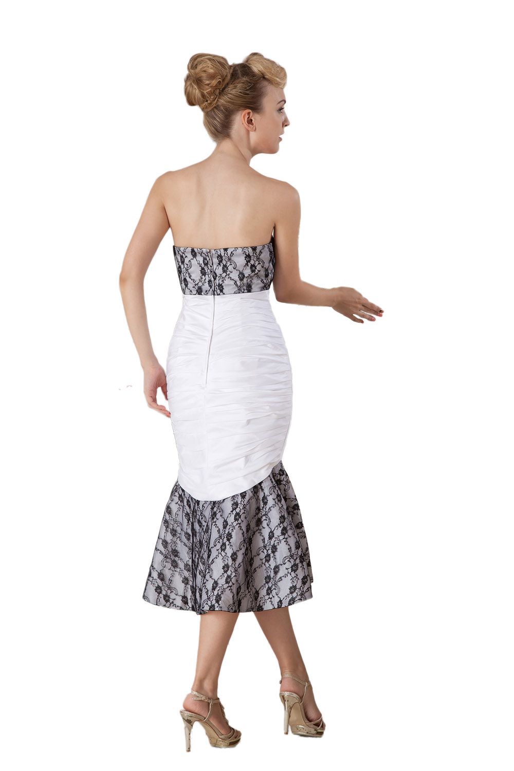 A-line One Shoulder Knee-length Chiffon Homecoming Dress - Thumbnail 7
