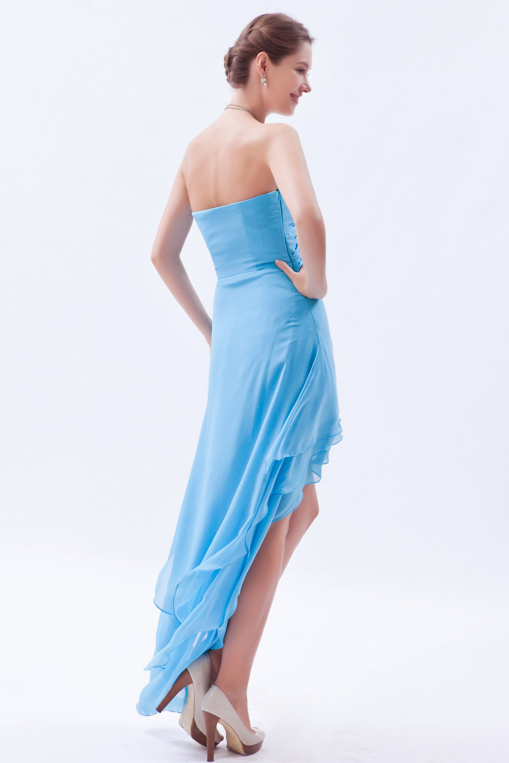 Princess One Shoulder Tea-length Tulle Homecoming Dress - Thumbnail 7