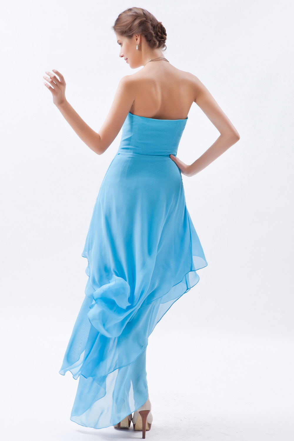Princess One Shoulder Tea-length Tulle Homecoming Dress - Thumbnail 8