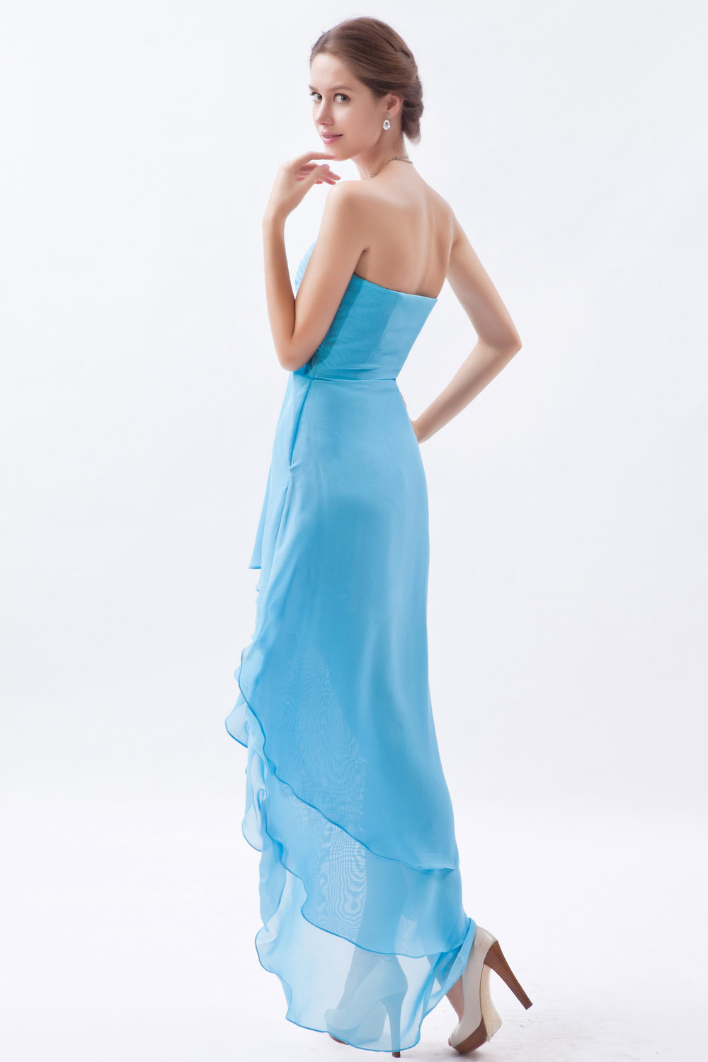 Princess One Shoulder Tea-length Tulle Homecoming Dress - Thumbnail 9