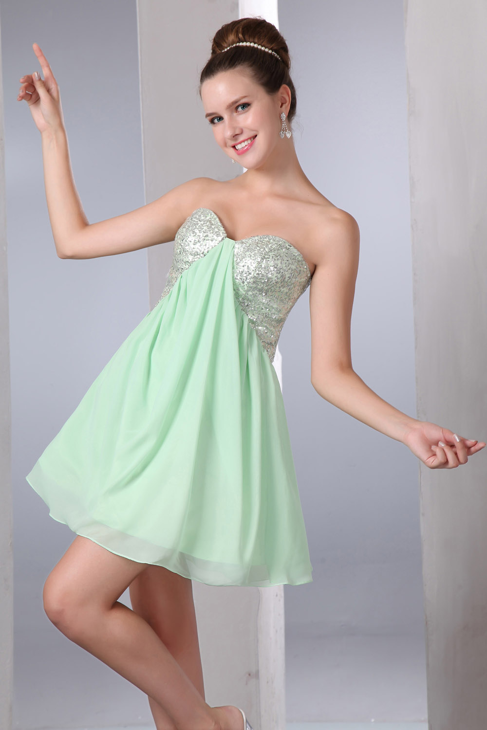 Sheath/Column Bateau Short/Mini Satin Holiday Dress - Thumbnail 4
