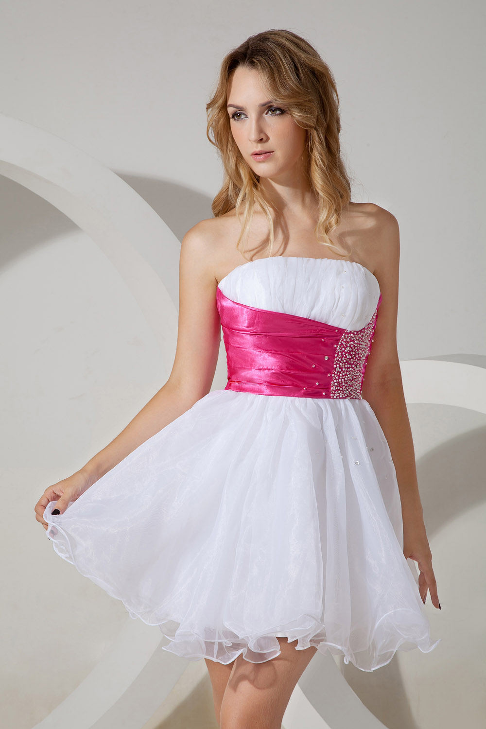 A-line Square Knee-length Taffeta Homecoming Dress - Thumbnail 4