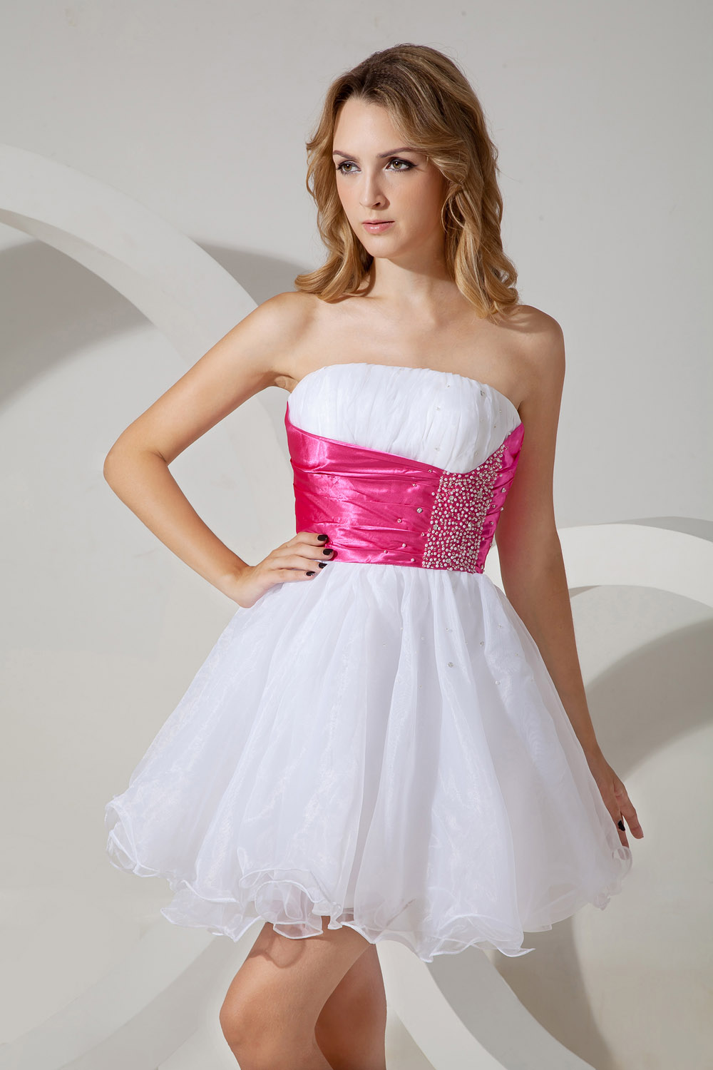 A-line Square Knee-length Taffeta Homecoming Dress - Thumbnail 5
