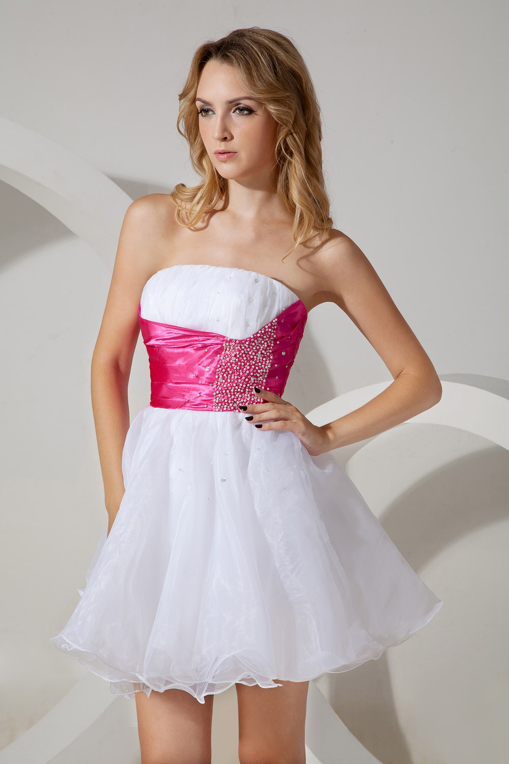 A-line Square Knee-length Taffeta Homecoming Dress - Thumbnail 6