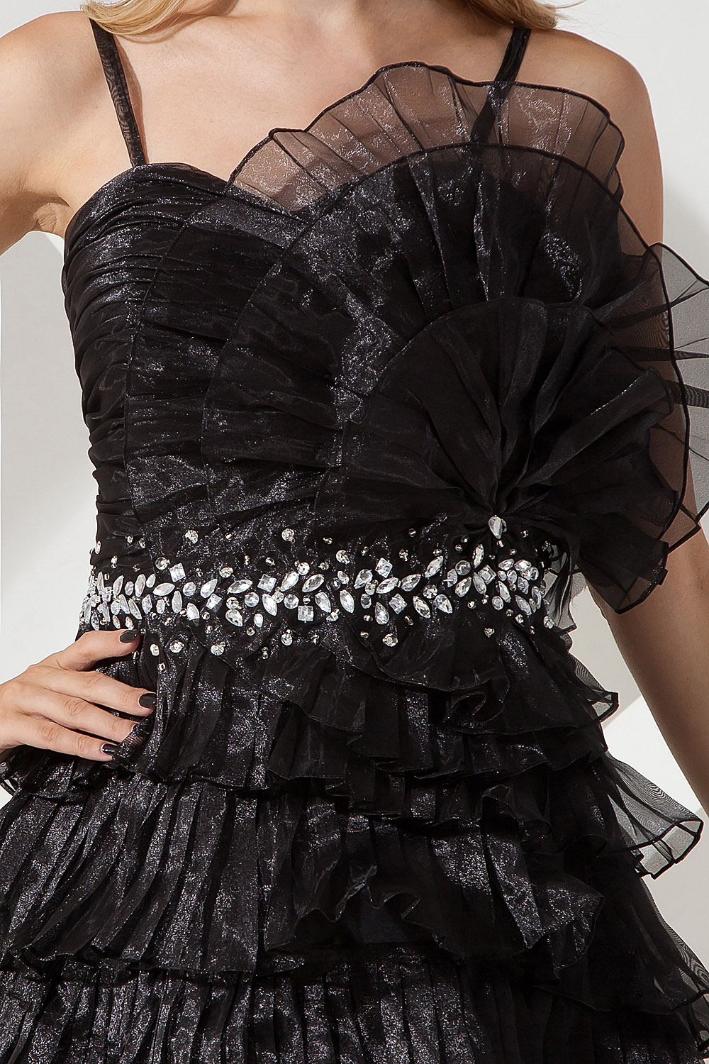 A-line Square Knee-length Lace Holiday Dress - Thumbnail 6