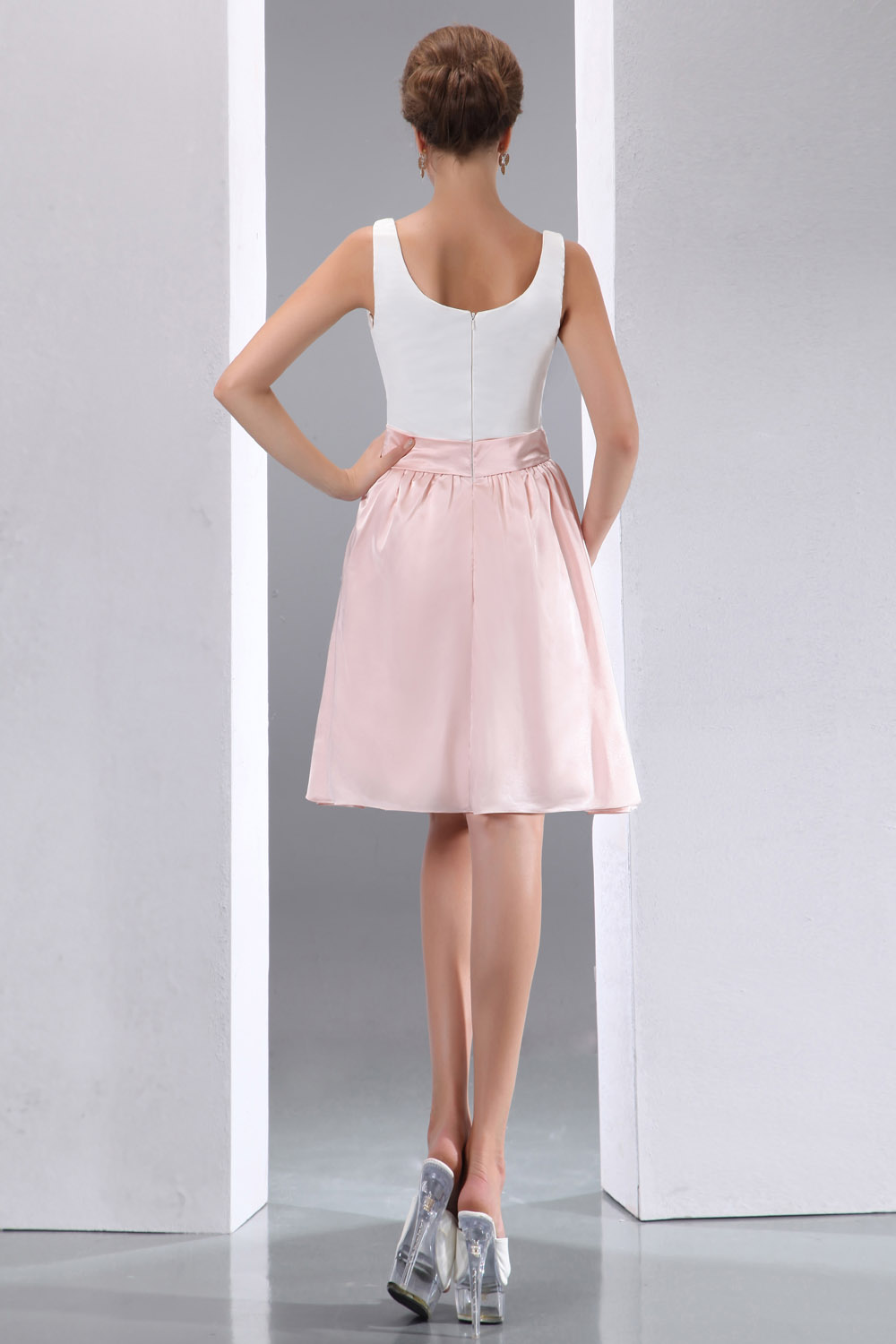 A-line Strapless Knee-length Chiffon Holiday Dress - Thumbnail 6