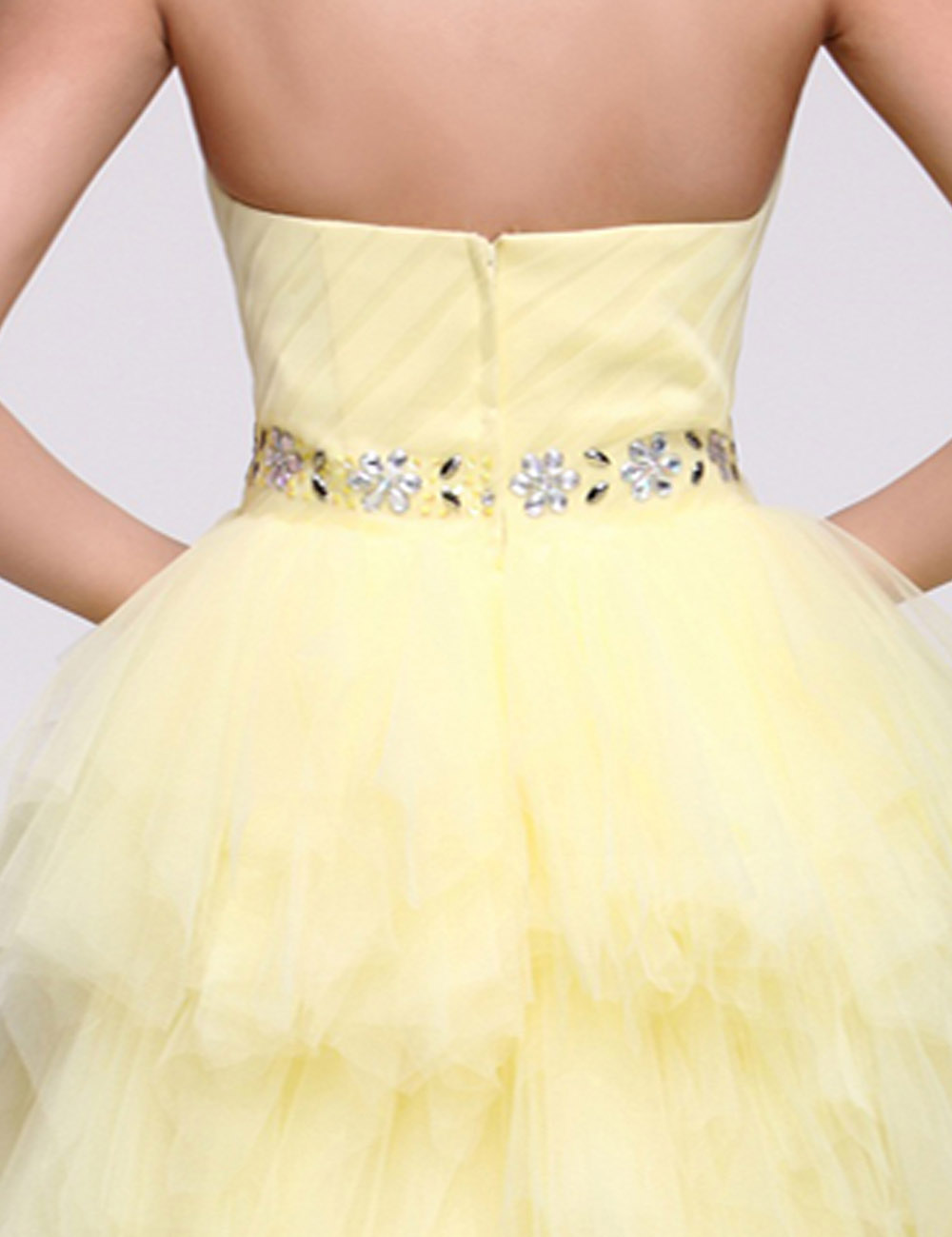 Sheath/Column Strapless Short/Mini Chiffon Homecoming Dress - Thumbnail 3
