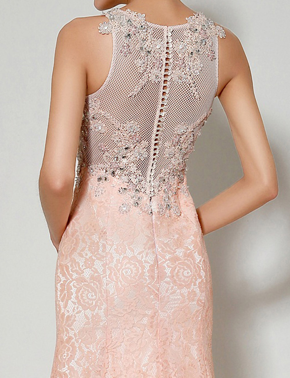 Trumpet/Mermaid Sheath/Column V-neck Sweep/Brush Train Chiffon Evening Dress - Thumbnail 5