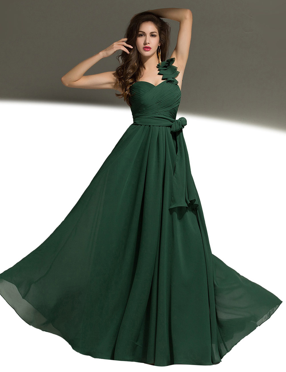 Sheath/Column Sweetheart Floor-length Chiffon Evening Dress - Thumbnail 5