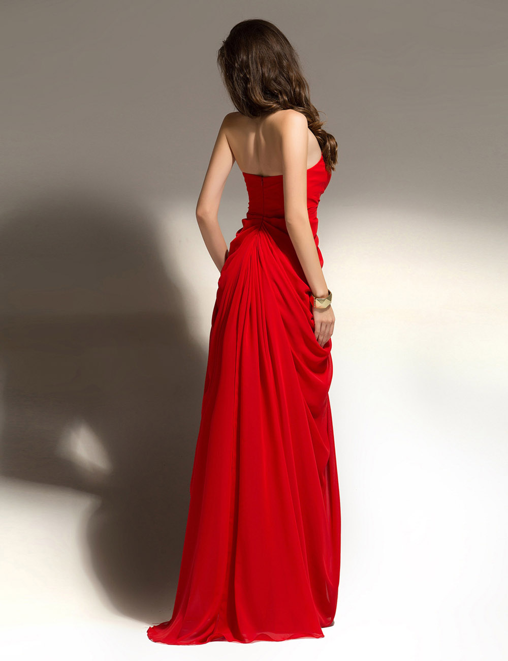Sheath/Column Jewel Floor-length Chiffon Evening Dress - Thumbnail 3