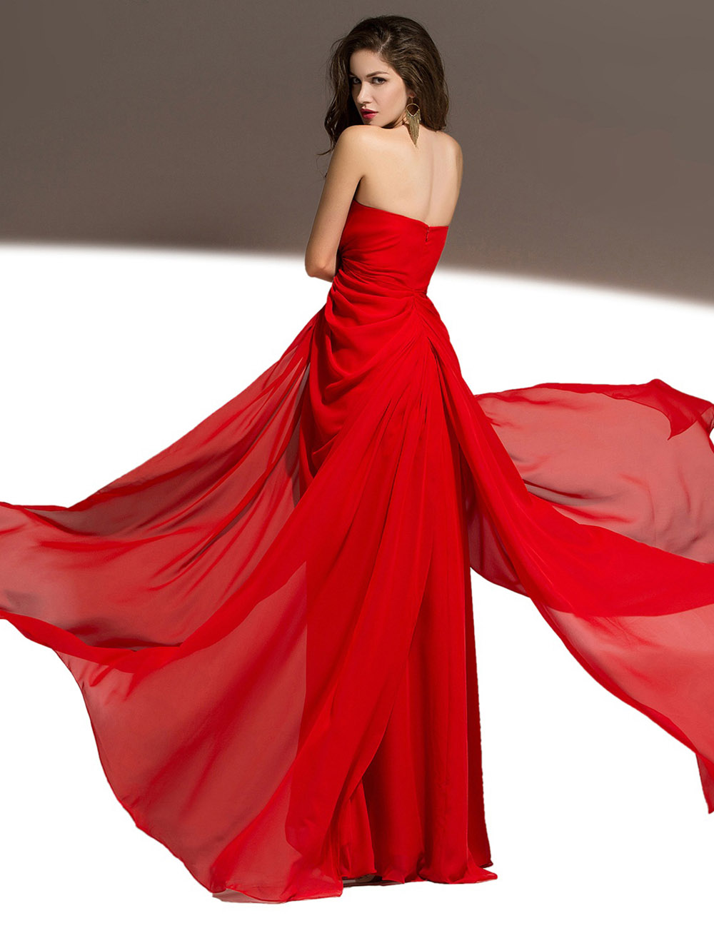Sheath/Column Jewel Floor-length Chiffon Evening Dress - Thumbnail 6
